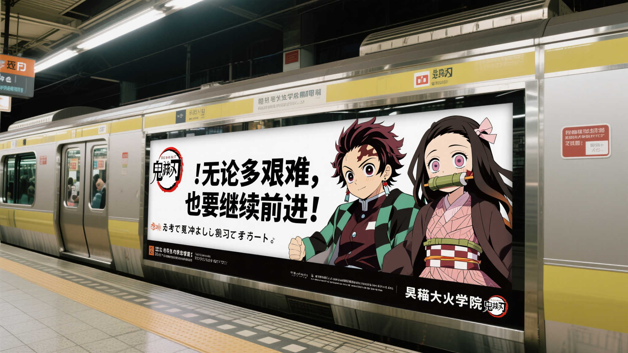 《鬼灭之刃》携手早稻田学院:交通广告为考生加油打气 《鬼灭之刃》携手早稻田学院:交通广告为考生加油打气